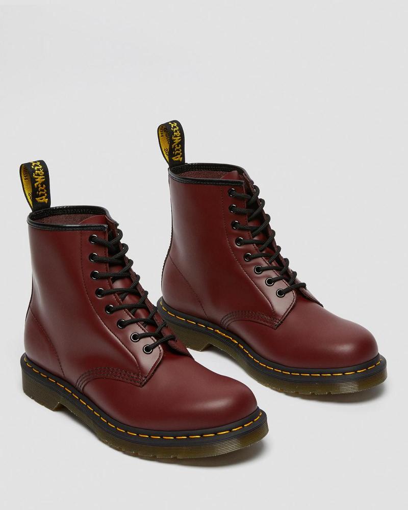 Dr Martens 1460 Smooth Leren Veterlaarzen Heren Roze Rood | NL 276VRW